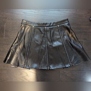 Blackmilk Black PU Leather Skater Skirt